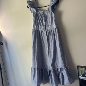 Striped Sleeveless Dress with Ruffle Straps